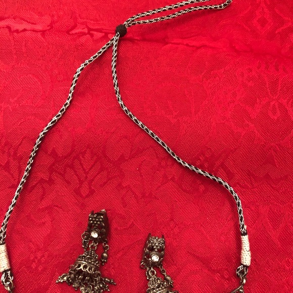 3PCS: oxidized Indian earring and necklace - Picture 2 of 4
